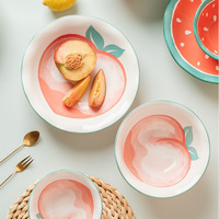 Vaisselle créative personnalisée en forme de fraise pastèque plats en céramique assiettes Dessert porcelaine vaisselle minimaliste ensembles de fête