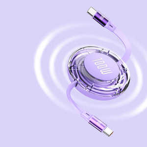 Cable universal ajustable retráctil PD 100W Multi <span class=keywords><strong>USB</strong></span> Cable de carga rápida para IP tipo <span class=keywords><strong>C</strong></span> 1,2 m - Product Image 1