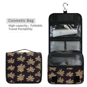 Sac de rangement portable personnalisé avec logo, organiseur de toilette pour femmes, trousse de toilette de voyage suspendue imperméable à fermeture éclair - Product Image 4