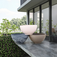 BSCI GRS, fabrication artisanale, vente chaude, pot de fleurs en bois et pierre écologique de 12 pouces, léger, pour l'intérieur et l'extérieur