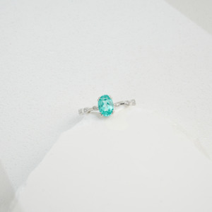 Anillo de plata S925 de alta gama con gema Paraiba - Product Image 3