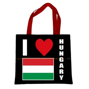 custom 16X14 inches Double Sided Sublimation Printing HUNGARY tote bag