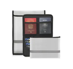 Bolsa de almacenamiento de seguridad impermeable con logotipo personalizado 2023, bolsa de documentos ignífuga para dinero, bolsa ignífuga