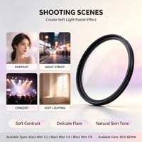 Filtre Soft Mist Noir OEM 1/2 1/4 1/8 ND en Verre Optique Multi-couches avec Revêtement Nano, Cadre en Aluminium Étanche pour Appareils Photo Reflex Numériques 58mm 67mm 77mm
