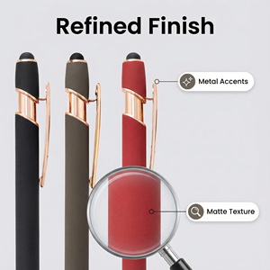 Custom Logo 2 in 1 Rose <b>Gold</b> Metal Ballpoint <b>Pen</b> With Stylus 1.0mm Novelty Aluminum Soft Touch Screen Engraved Promotional <b>Pens</b> - Product Image 4