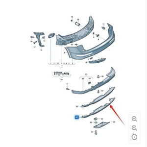Pour <span class=keywords><strong>Audi</strong></span> <span class=keywords><strong>Q5</strong></span> Offroad 2010-2018 aileron de <span class=keywords><strong>pare</strong></span>-chocs arrière robuste avec sous garde OE 8R0807835J état neuf - Product Image 2