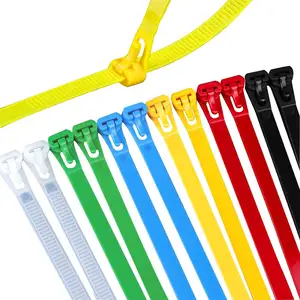 Adjustable Buckle Loosens Nylon Zip Ties size8X500mm Reusable PVC Silicone Cable Ties
