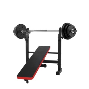 Lit de musculation pliable multifonctionnel pour intérieur, équipement de fitness durable, support pour barre de musculation pour salle de sport et domicile - Product Image 1
