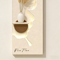 YZOK – Œuvres d'art décoratives modernes en bois sculpté, légères, plantes 3D et miroirs, peintures décoratives abstraites – Fabrication originale