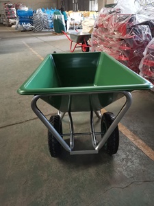 <span class=keywords><strong>Brouette</strong></span> de <span class=keywords><strong>jardin</strong></span> YUANTAI WB641 160 L à 2 roues, <span class=keywords><strong>légère</strong></span> et durable en plastique vert, avec double roue, montage facile - Product Image 2