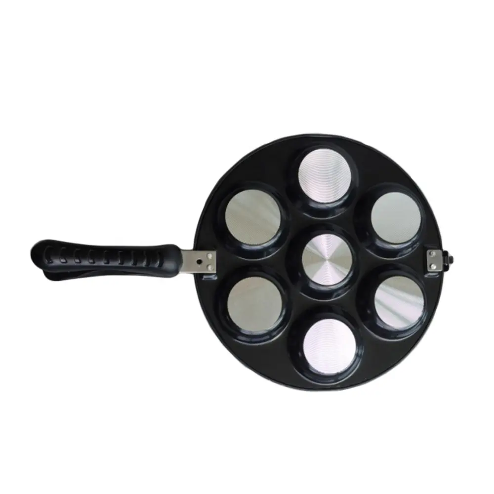 Aluminum non stick non-stick double face side 7 seven egg frying pan