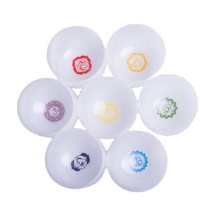 7 Chakra Crystal Singing Bowl Set Chakra Sign Symbol 7 Paternoster cristallo di quarzo smerigliato campane tibetane mazzuolo <span class=keywords><strong>e</strong></span> O-ring - Product Image 2