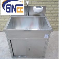 Ginee 304 y tế thép không gỉ rửa máng cho bệnh viện bệnh viện phòng điều hành y tế watersink với chân hoạt động cảm biến - Product Image 3
