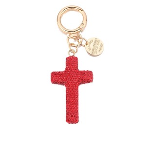 New Style Metal Bling Crystal Rhinestone Cross Keychain Glitter Crystal Keyrings Handbag Pendants Keyrings