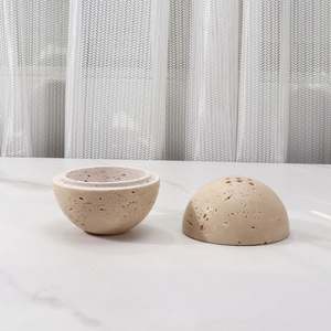 Quemador de Incienso Aromático de Piedra Natural de Travertino, Esfera de Mármol, Estilo Árabe, para Yoga, Ramadán - Product Image 5