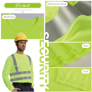 Camiseta de Seguridad Reflectante de Alta Visibilidad con Impresión Personalizada OEM, Camiseta Polo, Uniformes de Trabajo Industriales para Construcción de Carreteras - Product Image 5