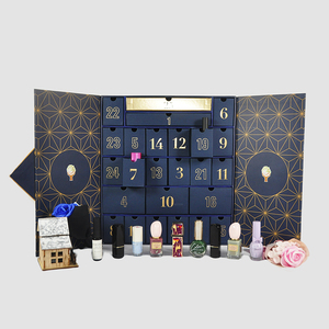 Caja de Regalo de Cartón Personalizada con Cuenta Regresiva, Embalaje Esencial Reciclado para Set de Cosméticos, Calendario de Adviento de Belleza con Grabado - Product Image 1