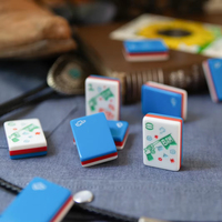 Ubin Mahjong Baru Warna Biru Kustom Miss Cowgirl dari Lucite Transparan 2 Lapis untuk Mainan Sepatu Bot Akrilik, Senjata Mainan, dan Ubin Mahjong Pantai