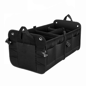Multi Compartments Collapsible Portable Polyester PVC Cargo Storage Box Car Trunk Organizer for Auto SUV Truck Minivan