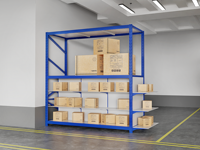 Étagère de rayonnage à capacité de charge élevée, hauteur réglable, connexion par verrouillage de poutre, unité de structure en acier pour stockage en entrepôt