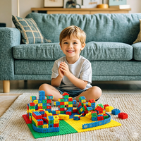 Jouet de construction numérique éducatif créatif en plastique pour enfants de 5 à 7 ans, briques carrées emboîtables DIY, ensemble de construction
