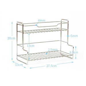 Cross-border Explosive Kitchen Double-layer Standing Type Stainless Steel <b>Waterproof</b> Towel Storage Rack Modern Multifunctional - Product Image 3