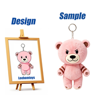 Porte-clés en peluche personnalisé en coton avec personnage, broderie de logo personnalisée, pour filles, très doux, en tissu, pour anniversaire