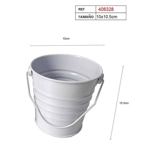 Party Love Metal <b>Bucket</b> 10x10.5cm <b>White</b> Decorations Party Tableware - Product Image 1