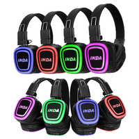 Headset Disko Lipat Tanpa Suara 12 Jam Waktu Kerja HiFi RF890 Headset Pesta Nirkabel dengan Indikator Daya Terlihat