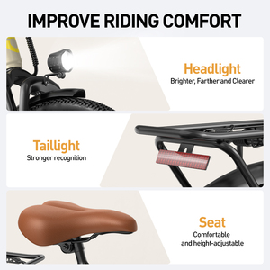 Bicicleta Eléctrica Urbana Aairsk EU de 7 Velocidades con Doble Suspensión Completa de 36V para Mujer - Product Image 5