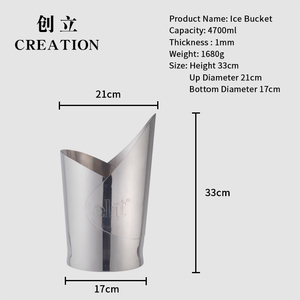ถังน้ำแข็งเบียร์แชมเปญกลางแจ้ง,ถังโลหะขนาดใหญ่ทำจากสเตนเลสสตีล4.7L เลือกแบบได้ตามต้องการ - Product Image 2