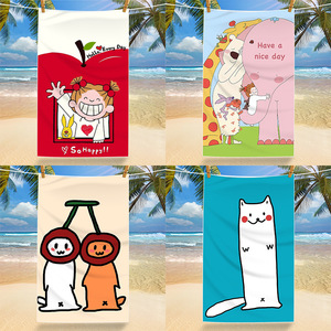 Serviette <span class=keywords><strong>de</strong></span> plage en microfibre à impression numérique personnalisée, motif dessin animé, pour sports <span class=keywords><strong>de</strong></span> plein air et <span class=keywords><strong>bain</strong></span>, design tendance estival - Product Image 5