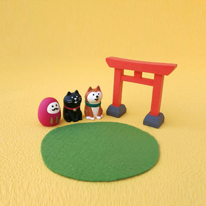Chibi Dog Daruma Resin Figurine Set Japanese Style Desk Ornament Living Room Decor - Product Image 2