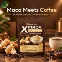 Poudre de café de Maca naturelle OEM ODM 100g, boisson solide à base de plantes, en vrac, étiquette privée personnalisée