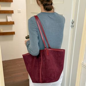 Wholesale PU Leather Tote <b>Bag</b> <b>Women</b> Large Capacity Shoulder Handbag with Matching <b>Pouch</b> <b>for</b> Work Travel - Product Image 6