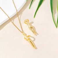 Romantische Liefhebbers Knuffelhanger 18k verguld roestvrij staal Nieuwe koperen ketting voor hem haar Stijlvolle Valentijnsdag sieraden