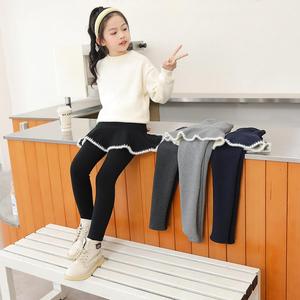 Abbigliamento per Bambini all'Ingrosso, <span class=keywords><strong>Leggings</strong></span> con Gonna 2-in-1 Foderati in Pile per Bambine, Pantaloni Invernali Personalizzabili, Vendita all'Ingrosso e Spedizione - Product Image 3