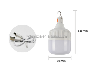 工厂价格30W 60W 80W USB可插拔18650电池供电的带USB电缆的LED应急照明灯泡 - Product Image 2