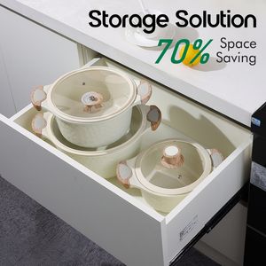 Juego de Ollas y Sartenes de Cocina al por Mayor, Juego de Utensilios de Cocina de Gran Tamaño, Martillados, de Granito, Aluminio Pesado, Antiadherentes - Product Image 4