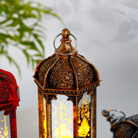 Nouveau Offre Spéciale arabe musulman Eid Mubarak lumière LED décoration ruban fer artisanat suspendu lanterne Ramadan fête Table ornements