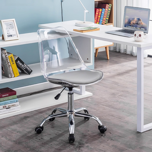 <span class=keywords><strong>Chaise</strong></span> pivotante réglable avec dossier en acrylique transparent et coussin de siège en cuir pour <span class=keywords><strong>bureau</strong></span>, étude, chambre à coucher, salon, <span class=keywords><strong>chaise</strong></span> d'ordinateur - Product Image 5