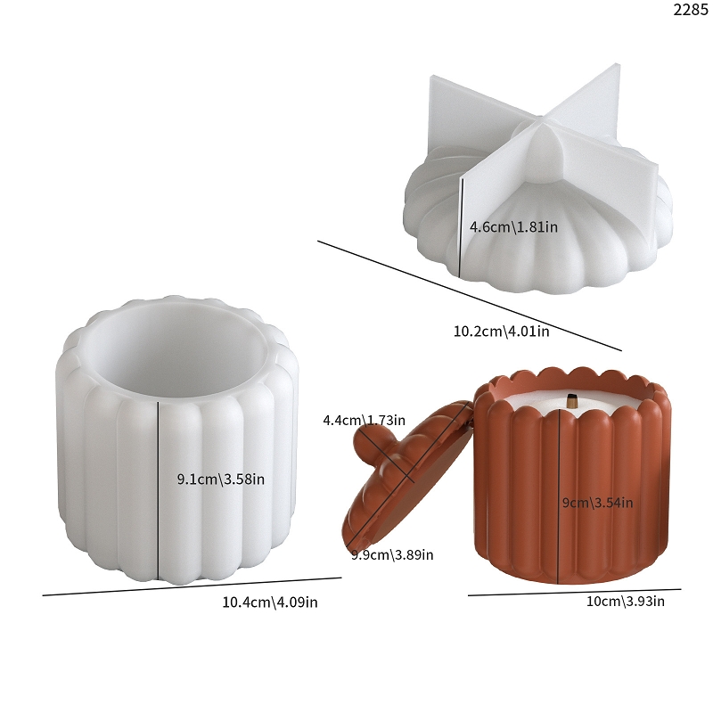 Combinación de taza de almacenamiento de rayas redondas-2285