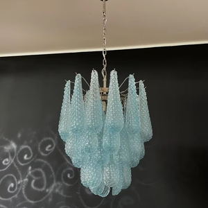 Lampadario <span class=keywords><strong>a</strong></span> <span class=keywords><strong>sospensione</strong></span> con petali di vetro Murano blu con Design in stile <span class=keywords><strong>Vintage</strong></span> italiano - Product Image 4