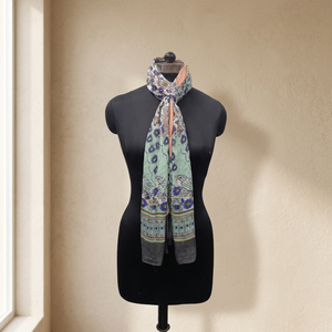 Women Reversible Floral <b>Chiffon</b> <b>Scarf</b> Long Patterned Neck Wrap All Seasons Daily Wear - Product Image 2