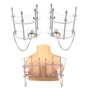 Pinzas para pezones BDSM de acero inoxidable con placa de PC transparente, ajustables, joyería para pezones femeninos, herramientas de placer sin perforación para mujeres - Product Image 1
