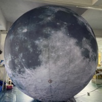 Ballon de lune gonflable de lune gonflable de décoration géante de la publicité de 5m grand avec la lumière menée