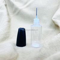 10ml 15ml 20ml 30m Bouteille de liquide en plastique à pointe d'aiguille en métal PET transparent avec bouchon sûr à l'épreuve des enfants