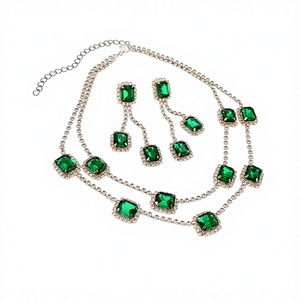 Collier HIBRIDE de luxe en alliage pavé de zircone cubique en forme de goutte d'eau, idéal pour mariages, fiançailles, cadeaux et fêtes chrétiennes - Product Image 2