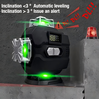 Niveau laser 4D vert 16 lignes auto-nivelant 4x360 alimenté par batterie au lithium de qualité professionnelle °   Outil d'alignement laser pour murs et sols
