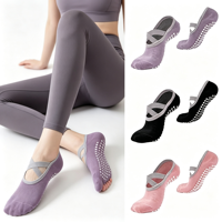 Chaussettes de yoga basses en coton premium à points antidérapants en silicone, avec soutien de la voûte plantaire croisé, pour femmes, idéales pour le Pilates, la barre, la danse et le fitness